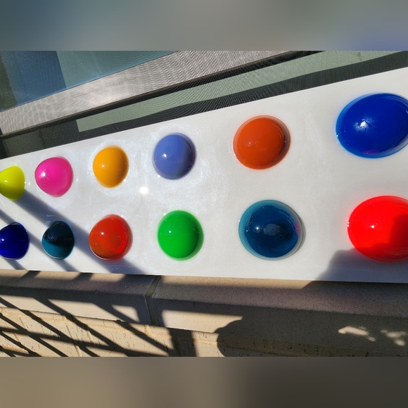 SOLD - Resin Art Bright Bold Energetic 1 of A Kind Artwork - Picture 10 of 16